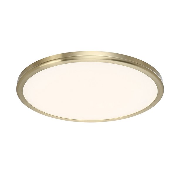Dweled Geos 22in LED Round Low-Profile Flush Mount 3000K in Brass FM-46